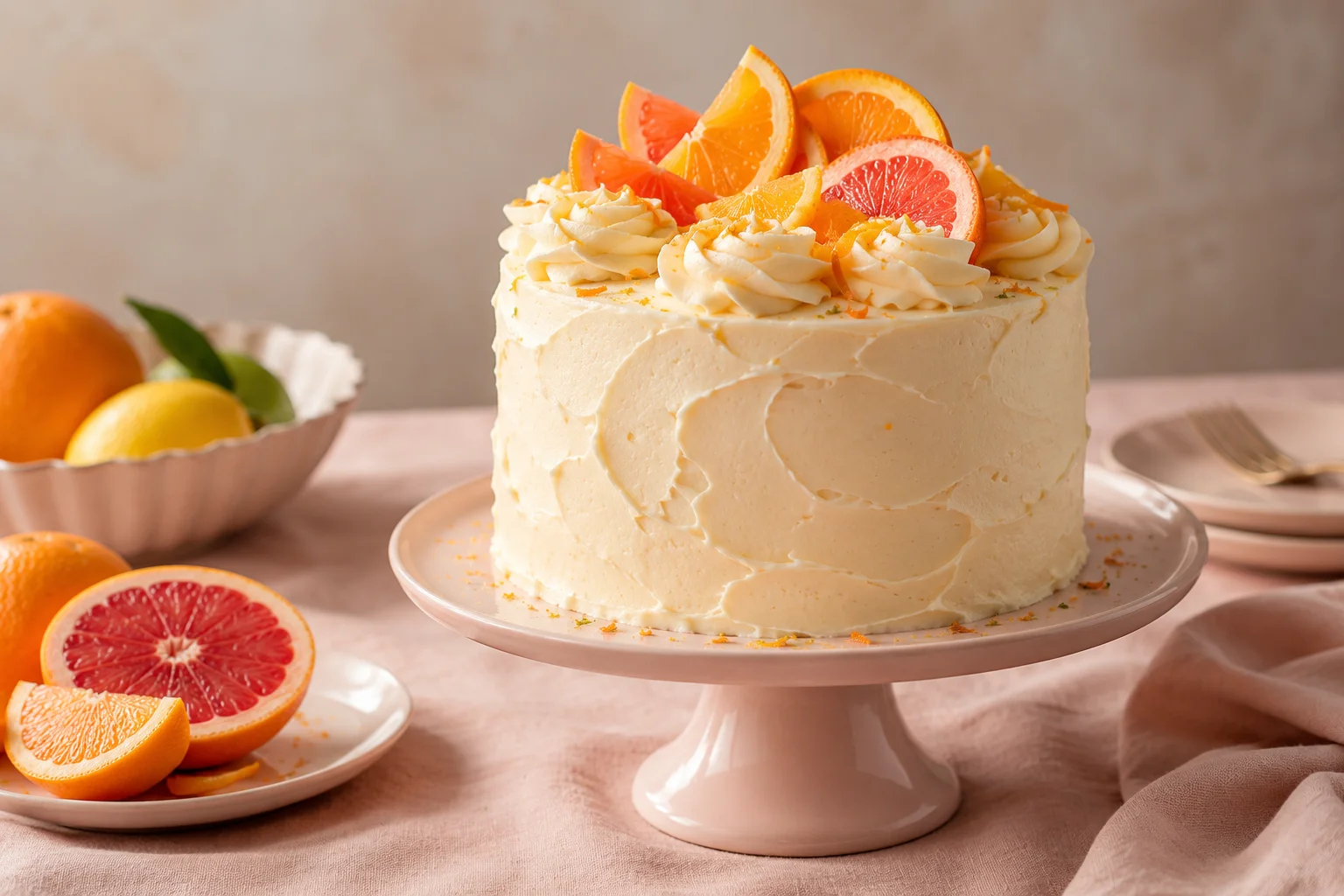 Small citrus celebration cake